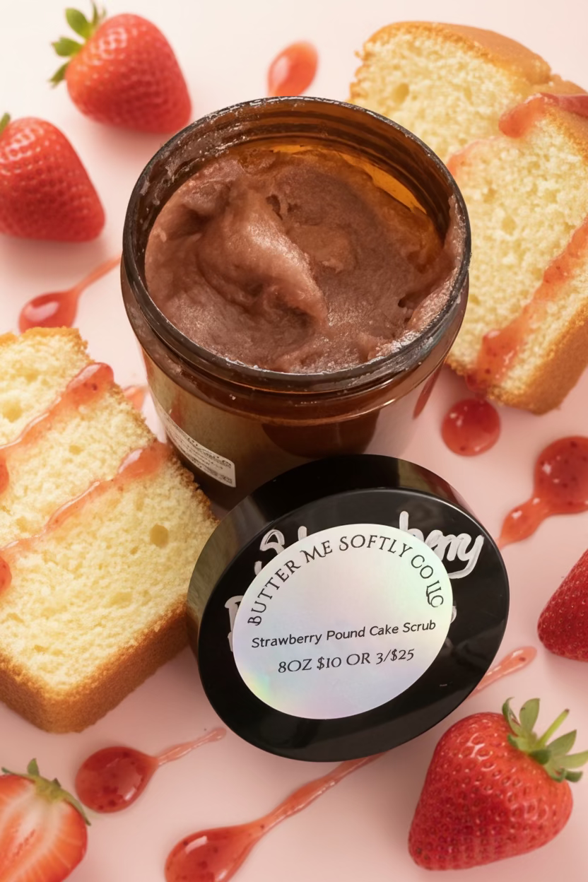 Sugar Scrub Strawberry Pound Cake 8oz